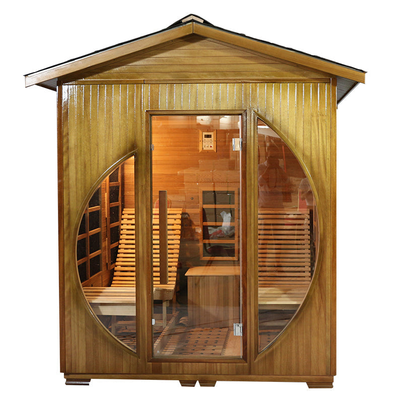 2 Person Outdoor Infrared Red Cedar Sauna With Recliners