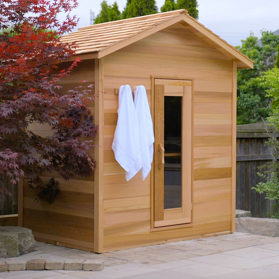 4 Person Traditional Outdoor Red Cedar Cabin Sauna