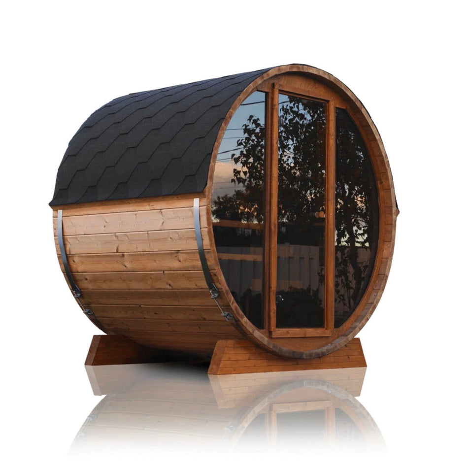 4 Person Traditional Outdoor Red Cedar Barrel Sauna